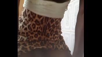 Preview 1 of Small Dog Girl - Busty black trans masturbating in solo action cum