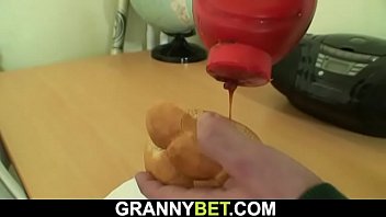 Preview 3 of Fuck Haldy - Grandma with huge boobs rides his young cock