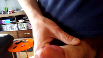 Preview 3 of Blindfolded Gag Bondage - huge cumshot ,  great looking dick