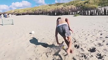 Preview 2 of Xxx Video English Actress - Hot guys play Football on beach (no sex)