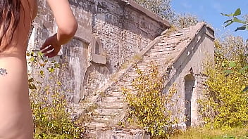Preview 3 of Wwe Sexhd Video - Beautiful brunette girl naked on an abandoned island