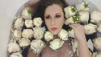 Preview 3 of Big Breasted Ebony Teen - Mesmerizing teasing in water ( bath with roses)
