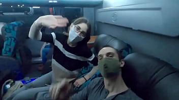 Preview 1 of Gs In Ass - Hot Couple having Risky Sex on Public Beach and Bus - Huge Double Cumshot