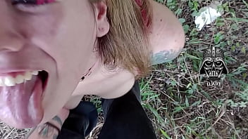 Preview 3 of Katare N - Naughty blonde in the park with her mouth on the dick