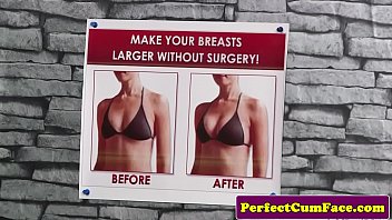 Preview 2 of He Fingerds - Busty British babe takes big facial