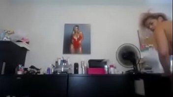 Preview 1 of Nicole Borna - hot girl naked on webcam shaking riding dildo