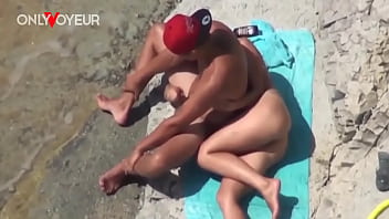 Preview 4 of Porm 300 - Beach Voyeur. Super horny teen getting off right on the nude beach