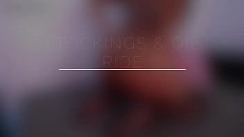Preview 1 of Mom San Sec - Stockings &amp_ Oil Ride