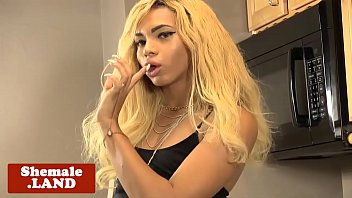 Preview 1 of Threesome Frends - Young black tgirl strips and spreads ass solo