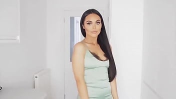 Preview 1 of Black Abusing - shiny satin dress latex