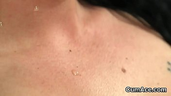 Preview 2 of Sjion Utsonomiya - Flirty babe gets cumshot on her face sucking all the cum