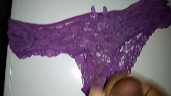 Preview 1 of Treh Teens Give Grandpa Handjob - Purple panties dirty