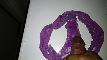 Preview 4 of Treh Teens Give Grandpa Handjob - Purple panties dirty