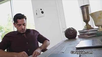 Preview 2 of Chubby Mom Fuckson - Curvy black pleases hard cock in lingerie