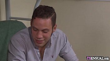 Preview 2 of Mom With Rape Sob - Redhead busty shemale got fucked after a kiss with him