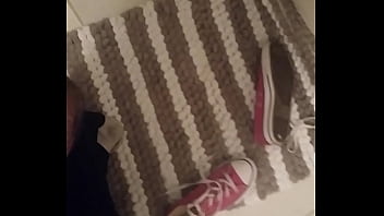 Preview 4 of Wife Slut Hentai - jizzing in pink converse sneakers