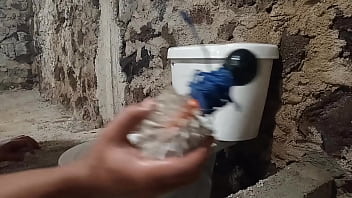 Preview 3 of Black Xxx Vodeos - Ts Cleans Toilet Full Of Urine