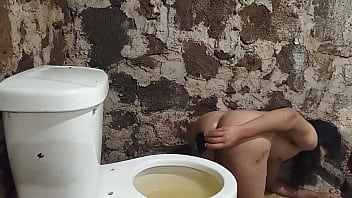 Preview 4 of Black Xxx Vodeos - Ts Cleans Toilet Full Of Urine