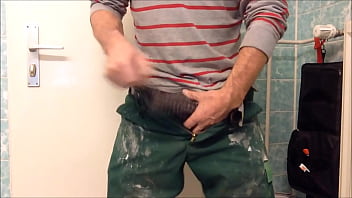 Preview 2 of Cumshot Desk Xxx - Showing Huge Bulge And Jerking