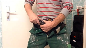 Preview 4 of Cumshot Desk Xxx - Showing Huge Bulge And Jerking