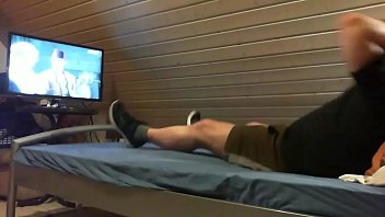 Preview 1 of Vergin Anal Urla - Boy jerks on bed with cum in mouth