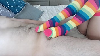 Preview 3 of Cum Inside Trouht - Footjob Socks Catherine Grey