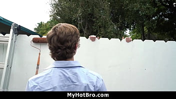 Preview 1 of Reeta Sharma Dadahu - Big Step-bro on His Knees Wraps His Wet Mouth on His Little Stepbrother&#039_s Cock - Myhotbro