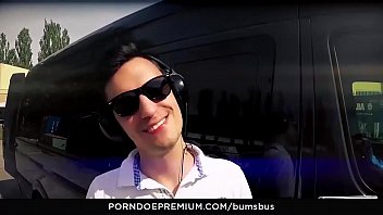 Preview 1 of Sexo Amadores Brasileiros - BUMS BUS - The tattooed German Lady Kinky Cat has hot sex in traffic