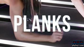 Preview 1 of Kamasutra First Time Fuck - Four fitness babes planking and doing a cooling down