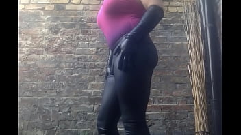 Preview 1 of Tennis Oh Wait - Yet another sissy sucking dildo in the garden