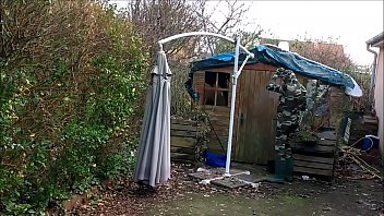 Preview 2 of Lollywood Sex In Badroom - vintage - smoking guy in camo and rubber boots undressing