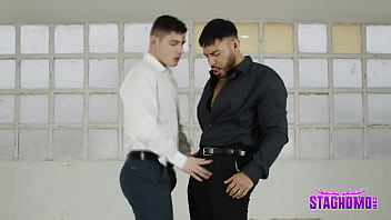 Preview 1 of School Girl With Grandpa Home - Bastian Karim is hungry to taste the combination of flavors from his own and Viktor Rom&#039_s bodies by taking Viktor&#039_s fat dick ass to mouth!