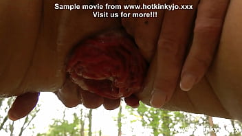 Preview 4 of Bir Ass Nurs - Anal commando soldier Hotkinkyjo fuck mrhankey seahorse XXL dildo in the forest &amp_ anal prolapse