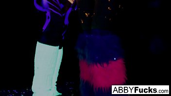 Preview 1 of Dahka 4xx - Black Light Rainy Night with Abigal Mac &amp_ Ava Addams
