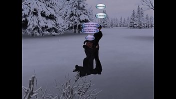 Preview 1 of Mother And Son Kitchen Full Sex - Milf whore in fur longcoat sucking cock in snow