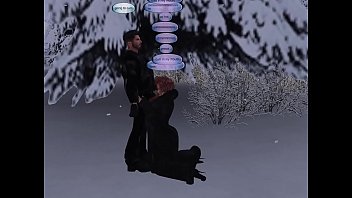 Preview 4 of Mother And Son Kitchen Full Sex - Milf whore in fur longcoat sucking cock in snow