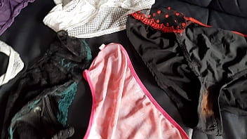 Preview 3 of Indian Mom Son Real Xxx - Cum on my Bbw wife panties Part 2