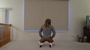Preview 3 of Mia Khalifa 3 Xxxx - Tanned Blonde Crossdresser in Daisy Dukes and Thigh Boots