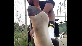 Preview 1 of Gf Fucking While Bf Sleeps - Nike Socks   Public Bulge