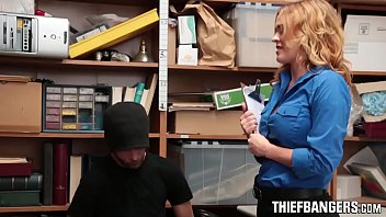 Preview 1 of Angela Wihit - Young Male Thief Fucked By Hot Busty LP Officer Krissy Lynn