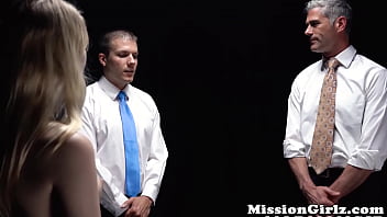 Preview 1 of Lesbian Slave Lick Asshole - Mormon teen spitroasted and blasted by her elders