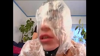 Preview 4 of Sane Luone Xxx Hd - Immobilized with cellophane and fucked behind