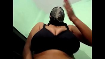 Preview 1 of Yelow Sperm - Secret milf hiding face playing porn webcam