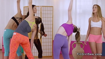Preview 1 of Free Indonesia Sex Video - Threesome strap on lesbian at gym