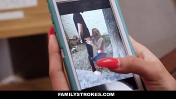 Preview 1 of Brazzers Milf Full - Hot Blonde Big Tits MILF Fucks Stepson In Front Of Two Hot Teens