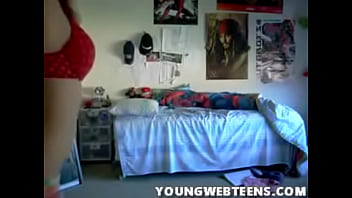 Preview 1 of Monster Cok Vs Teen - pretty nice teen striping on webcam