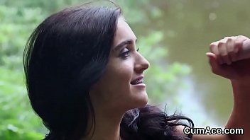 Preview 2 of Bbc Makes Her Faint - Slutty centerfold gets cum load on her face sucking all the jism