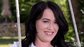 Preview 1 of Anemals Xvideo Horse - Busty Leanne Crow plays with her Monster Tits in the Garden