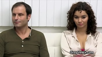 Preview 1 of Desi Sex Vidos Pakistani - Shy guy feasting on big tits on therapy session