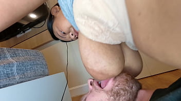 Preview 3 of Sea Q Tease Brianna - Big Milky Tits Asian Lactating Interracial Breastfeeding Nipple Sucking